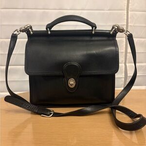 Vintage Coach black “Willis” bag with nickel hardware, style number 9927